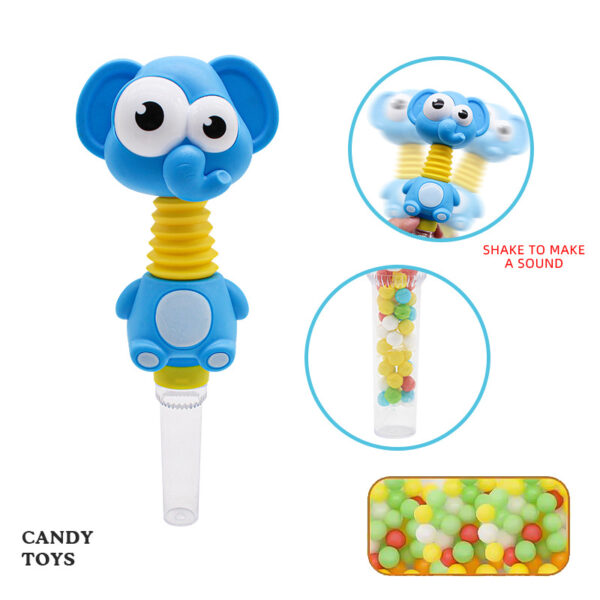 Elephant Shake Whistle Candy Toys Mini Multi-Colors Candy Toy With Transparent Tube Kids Gifts Novelty Candy Toy Wholesale